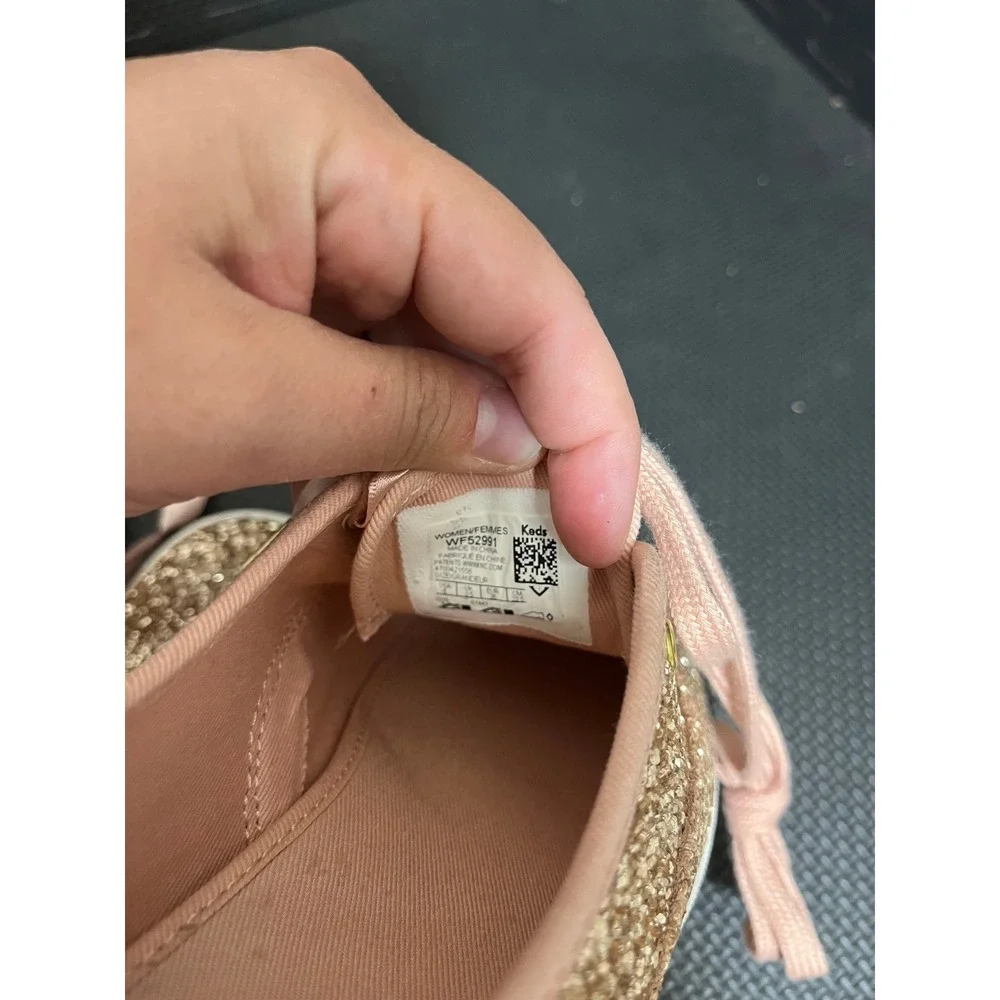 KEDS x KATE SPADE TRIPLE KICK GLITTER ROSE GOLD SNEAKERS US SIZE 6 Sparkle Shoes